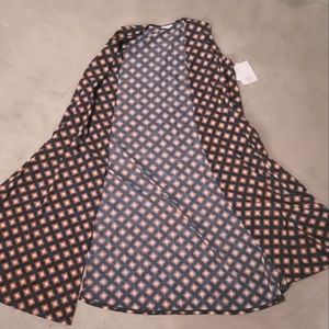 NWT LuLaRoe Joy Vest Blue-Green Geometric Size M Medium